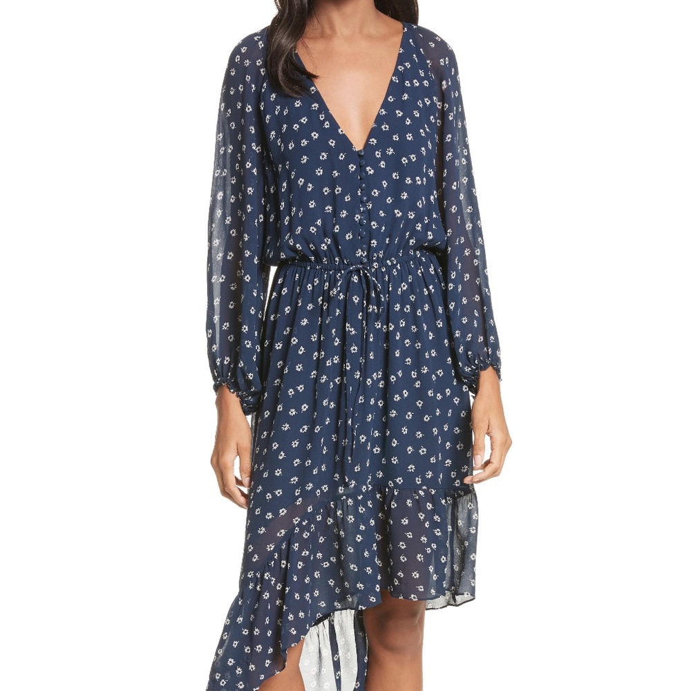 Joie Silk Blue & White Midi Dress